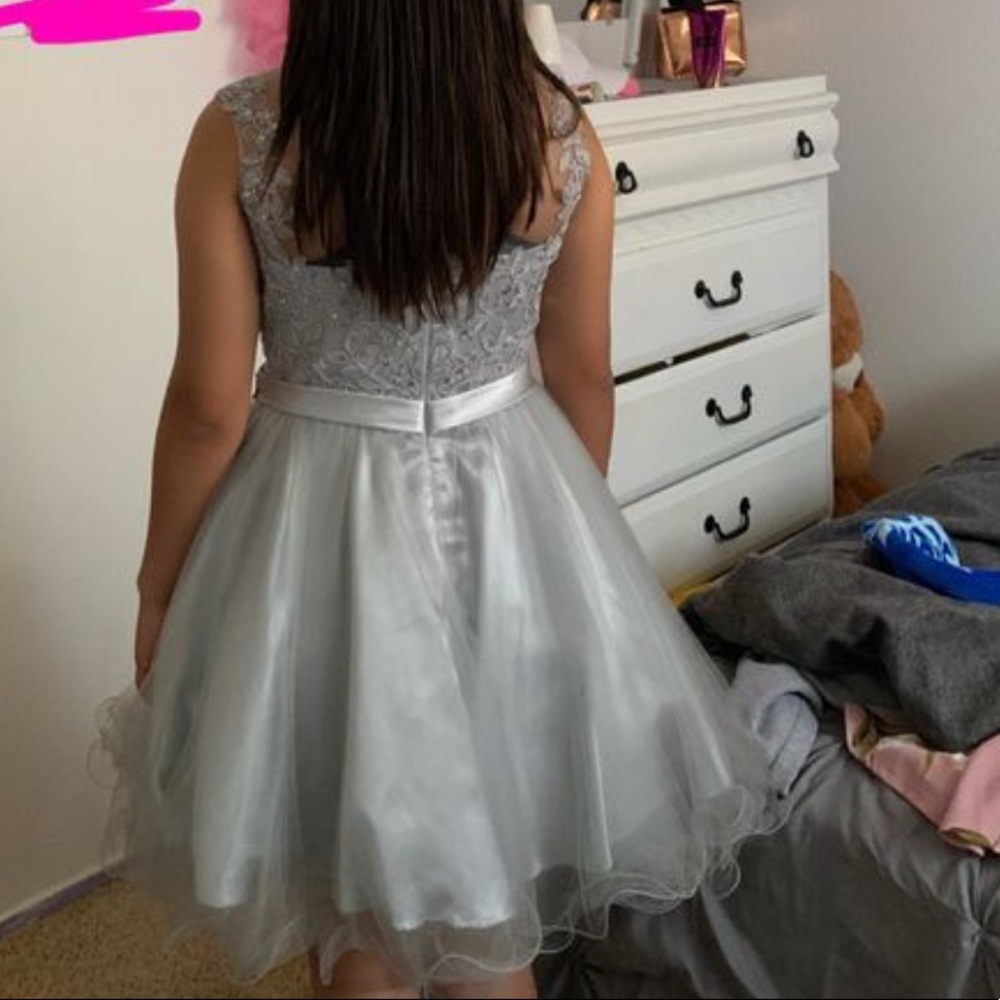 silver dama dress